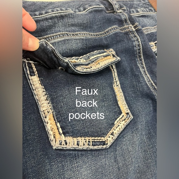 Maurices Women’s Dark Blue Denim Boot Cut Jeans w Faux Back Pockets Size 11/12 - Picture 16 of 16